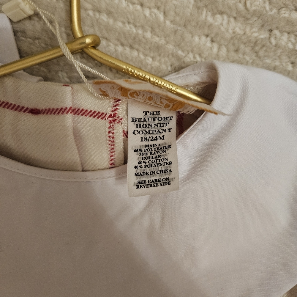 The Beaufort Bonnet Company Red Plaid Blouse with White Collar - Picture 4 of 4
